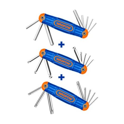 Jeu de clés Allen et Torx WADFOW 24 pièces, acier CR-V, pliable et portable (1/5)