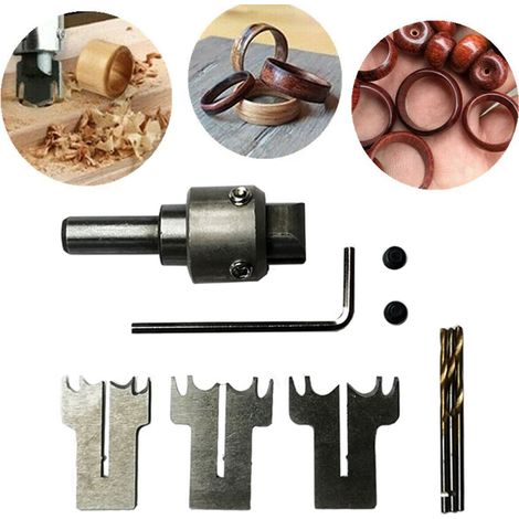 Ensemble de Fabrication de Bagues en Bois Épais - Perceuse à Billes en Acier pour Outils DIY Maison, Création de Bijoux et Bagues Personnalisées