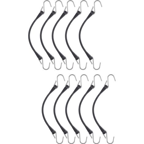 10 Sangles élastiques camion 25cm, cordes d'arrimage moto remorque, sangle à crochet lourde charge (1/5)