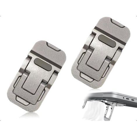 Supports clavier portables-2,Gris,-Mini invisibles pliables alliage zinc autocollant pour étudiants enseignants travailleu Aucunely (1/5)