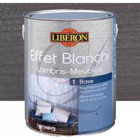 Effet blanchi pour lambris et meubles – Peinture lave cendrée 1 L – Aspect mat lessivable – Application sans sous-couche – Liberon (1/2)