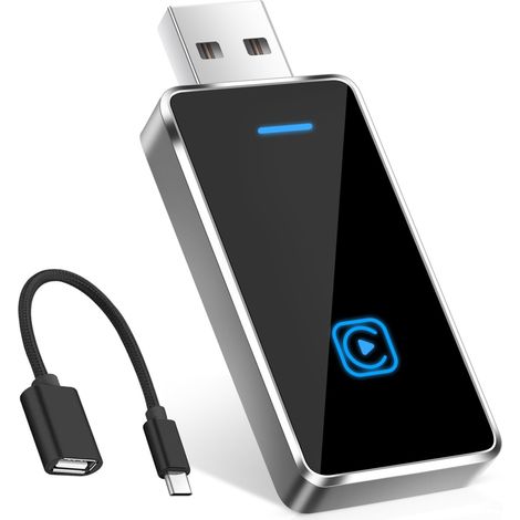 Carplay sans Fil pour iPhone, Type-c/USB Plug & Play, Mini et Stable, Compatible avec Les Voitures à Partir de 2016 et iOS 10+ et aux Voitures avec Carplay