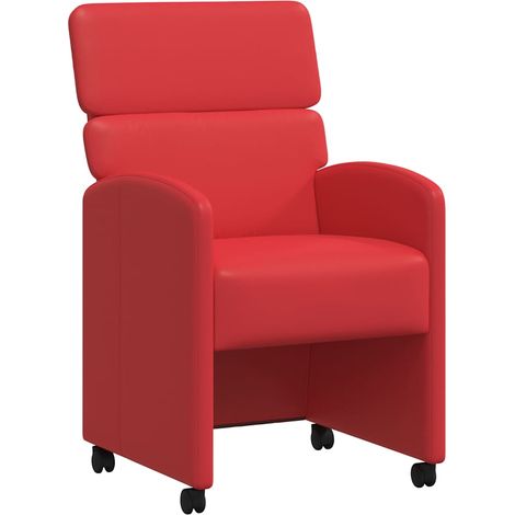 Maison Exclusive - Sillas de Comedor con Ruedas 2 pcs Rojo 58 x 6