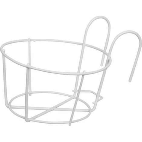 Support Pour Pots De Fleurs - Panier Suspendu En Fer Forgé - Blanc - Diamètre 12 Cm - Pour Balcon Jardin Terrasse - 1 Pièce (1/5)