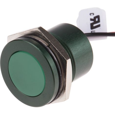 Voyant LED lumineux Vert RS PRO, dia. 22mm, 220V c.a., IP67 ( Prix pour 1 ) (1/2)