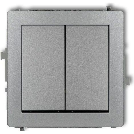 Interruttore doppio Karlik Deco 7DWP-2 10A con morsetti a vite, colore argento metallizzato. (1/2)