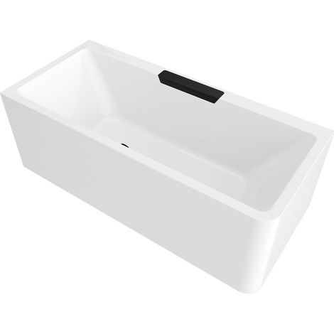 CASCATA L MONOLITH Baignoire rectangulaire 180x80x60cm, bec cascade noir (1/4)