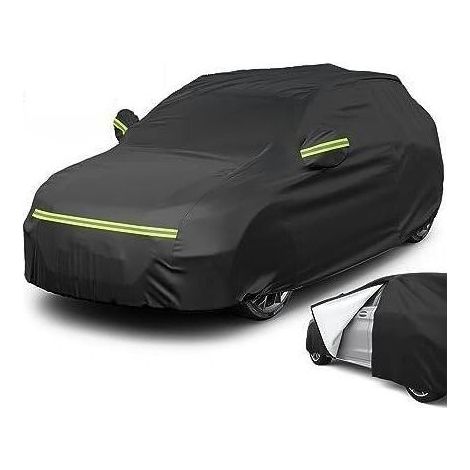 Bâche pour voiture 460x180x168cm Housse de Protection Auto Exterieur Noir Couverture Imperméable pour SUV avec Ouverte Latérale pour Cabine. Coton Respirant. Anti UV Neige Poussière (1/5)