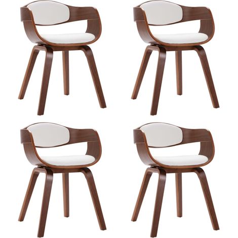 Maison Exclusive - Esszimmerstühle 4 Stk. Bugholz und Kunstleder