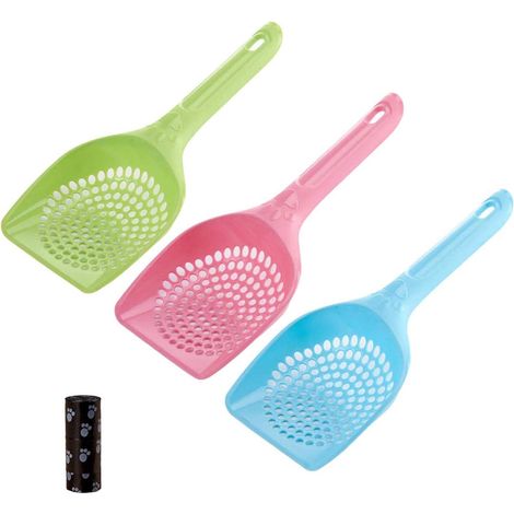 Set of 3 large plastic shovels for cats and cats (1/5)