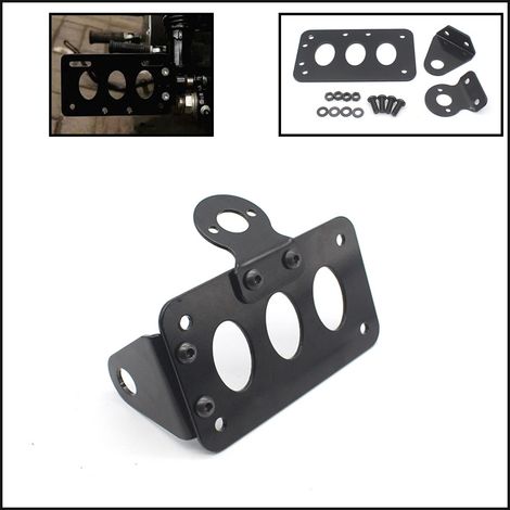 Accessoires de modification pour motos rétro, support de feu arrière latéral pour Harley cruiser, support de plaque d'immatriculation, porte-plaque d'immatriculation