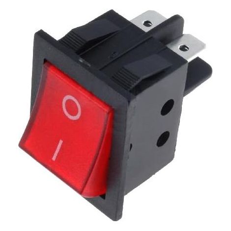 Interrupteur à bascule rouge 15a/250vac Off-on (non lumineux) Rs2013c3rd