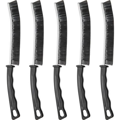 Lot de 5 mini têtes de brosse motorisées de rechange pour salle de bain, brosse à poils durs pour le nettoyage, brosse multifonctionnelle pour stores, plinthes, ventilateurs, fenêtres (1/5)