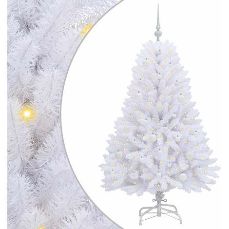 Albero di Natale Artificiale con Rami Pieghevoli Bianco 150 cm vidaXL (1/5)