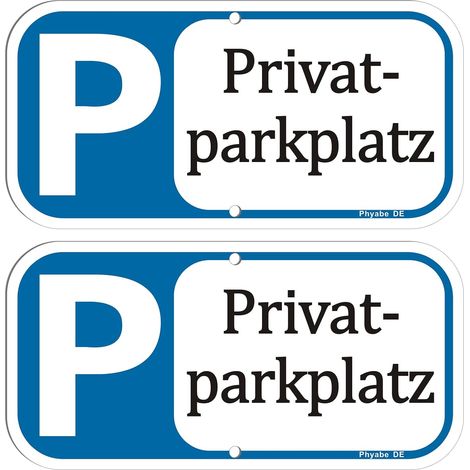 Panneau de parking privé (2 pièces), 30 cm x 15 cm, panneau d'interdiction de stationner, pour votre parking, carport, résidence, utilisables à l'intérieur et à l'extérieur Panneau Privatparkplatz (1/5)