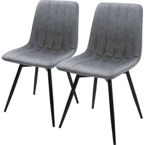 ML-Design Esszimmerstühle 2er Set drehbar, Küchenstühle aus Kunstleder, Essstühle mit Rückenlehne & Stahlbeinen, Polsterstuhl modern, 360° Drehstuhl, Stühle für Wohnzimmer Küche Esszimmer, Anthrazit (1/5)
