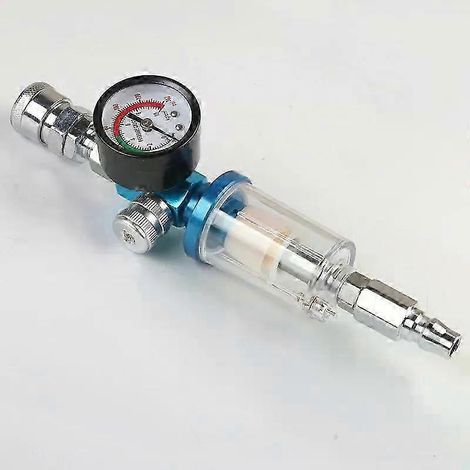 Luftdruckregler-Set für Spritzpistolen mit Manometer, integriertem Wasserabscheider und Adapter (JP/EU/US) – Druckluftwerkzeugzubehör passend für Airbrush-Pistolen (JXLGV) (1/5)