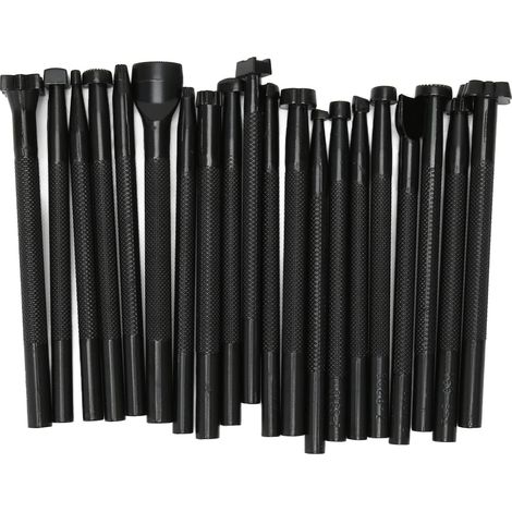 20pcs Outils D'estampage en Cuir, Kit De Tampon en Cuir Antidérapant d'impression Précise Artisanale pour L'artisanat De Bricolage Noir pour Les Débutants Et Les Professionnels du Bricolage (1/5)
