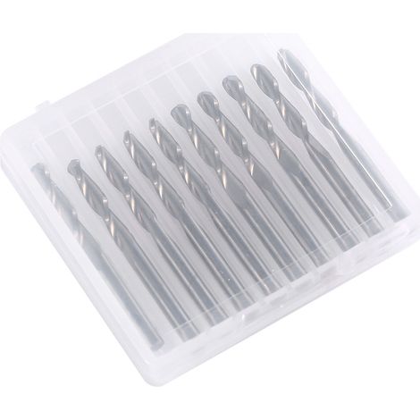 Lot de 10 fraises à double cannelure de 1/8'' (longueur de cannelure : 17 mm) en acier au tungstène