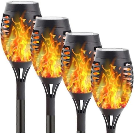 Lampes solaires améliorées, 109 cm plus hautes et plus grandes, étanches, flammes vacillantes, 96 LED, lampes torches, éclairage décoratif extérieur pour jardin et allée. (1/5)