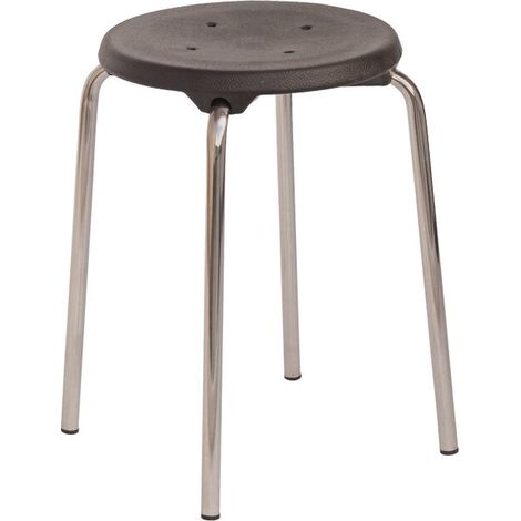 Stapelhocker, Standard, Sitzfläche: PU schwarz, Gestell: lichtgrau Maße in mm (H): 500