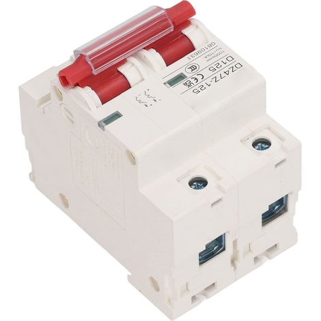 DC 2P 125A 1000V Leitungsschutzschalter mit Kurzschlussschutz, DIN-Schienenmontage, roter Schalter, für Photovoltaik-Solarmodule (1/5)