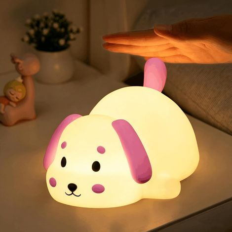 Veilleuse tactile en silicone avec 7 couleurs et 3 luminosités, rechargeable 1200 mAh, portable à intensité variable pour chambre à coucher, chambre d'enfant, camping, cadeau pour garçons (1/5)