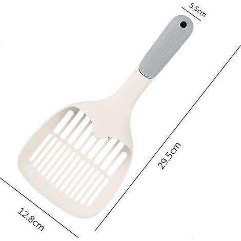 Pelle à litière pour chat, pelle à litière en plastique ABS de qualité supérieure avec manche antidérapant, compatible avec la plupart des types de litière pour chat et bac à litière. (1/3)
