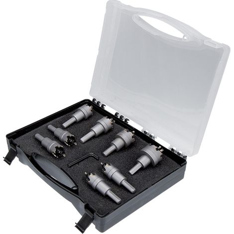 Set mit 8 Hartmetall-Lochschneidern 16 - 35 mm fur Metall Fervi f019/006