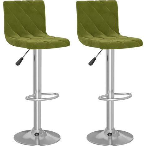 Maison Exclusive - Sgabelli da Bar 2 pz Verde Chiaro in Velluto (1/5)