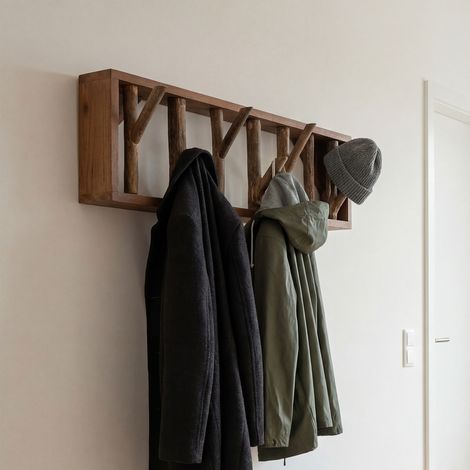 Wandgarderobe Treibholz Handarbeit Unikat 49,5 cm Flur Garderobe Jackenhaken