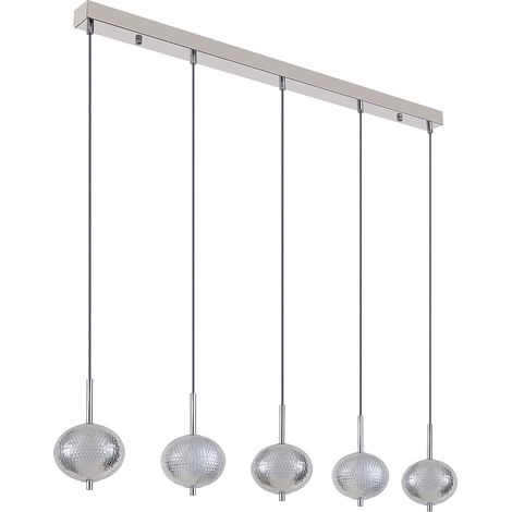 Esszimmerleuchte Hängelampe Pendelleuchte LED Kugeln klar CCT Metall verchromt