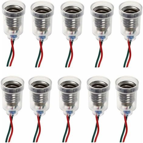 10PCS E10 Lampes Base LED Montage à Visser Petites Ampoules Titulaire Lumière Douille avec Douille de Fil pour Circuit d'Expérimentation Home Test Électrique Accessoires (1/4)