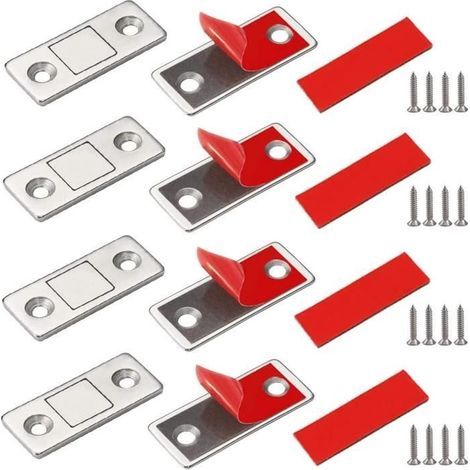 Set di 4 magneti per porte, chiusure magnetiche ultrasottili, magneti adesivi per mobili, magneti potenti per porte scorrevoli e cassetti A671 (1/4)