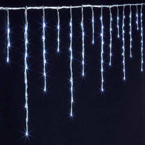 480 LED effetto nevicata tenda luminosa stalattica 8m con timer bianco freddo per esterni - Feeric lights & christmas