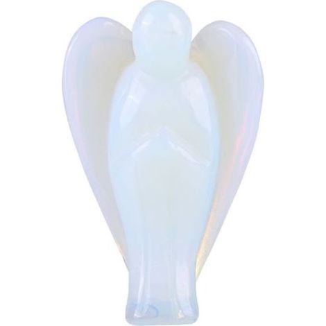 Pierre de guérison en cristal d'opale naturelle en forme d'ange - 3,8 cm - Cadeau spirituel (1/5)