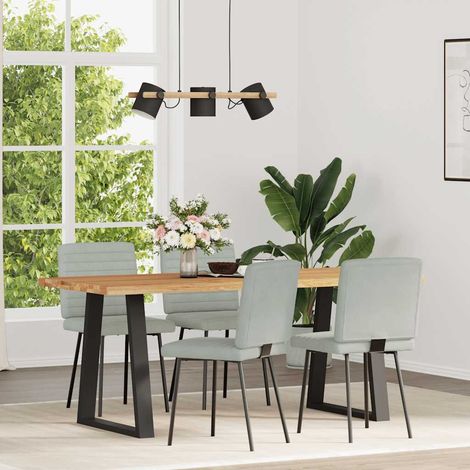 Maison Exclusive - Esszimmerstühle 4 Stk. Hellgrau Samt