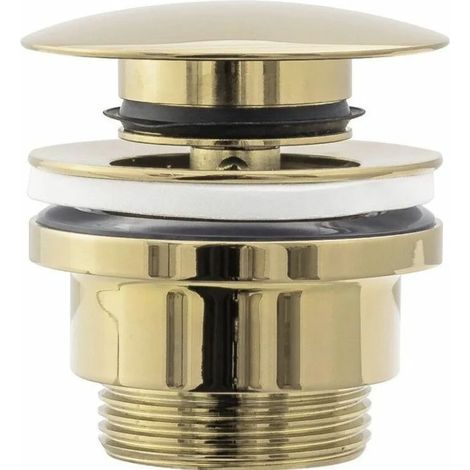 REA – Bonde de lavabo clic-clac 45mm – Laiton doré – Adaptée sans trou de trop-plein – Garantie 24 mois – Évacuation rapide (1/5)