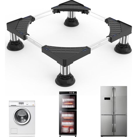 Base de réfrigérateur, base à ventouse réglable, hauteur 12-15 cm, capacité de charge 300 kg, convient aux lave-vaisselle, congélateurs et armoires (largeur : 30-60 cm). (1/5)