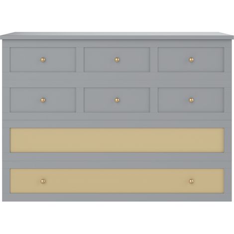 Schrankklappbett 140 x 200 cm Grau mit Schubladen, Regal, USB, Steckdose, ohne Matratze, HOMVRA (1/5)