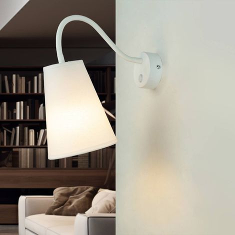 Verstellbare Wandlampe Weiß mit Schalter