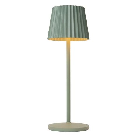 Lampe de table rechargeable Justine Vert avec station de recharge - 27889/02/33