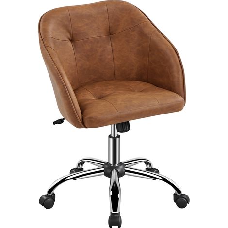 Yaheetech – Chaise de bureau ergonomique en similicuir – Dossier inclinable 360° – Hauteur d'assise réglable 45,5-55,3 cm – Confort optimal pour le travail