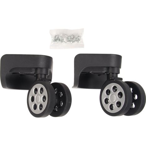2 Roues de Valise Universelles Silencieuses à Rotation 360° avec Système de Verrouillage - Noir - Lot de 2 Pièces (1/5)