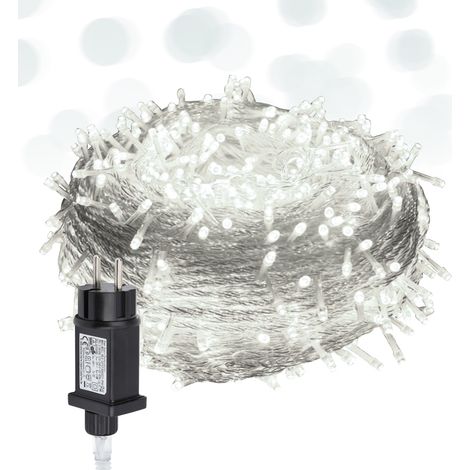 Wolketon 10M 100 LED Lichterkette 8 Lichtmodi Wasserdicht Party Garten Strom Beleuchtung Innen Außen Weihnachten Hochzeit Deko Kaltweiß