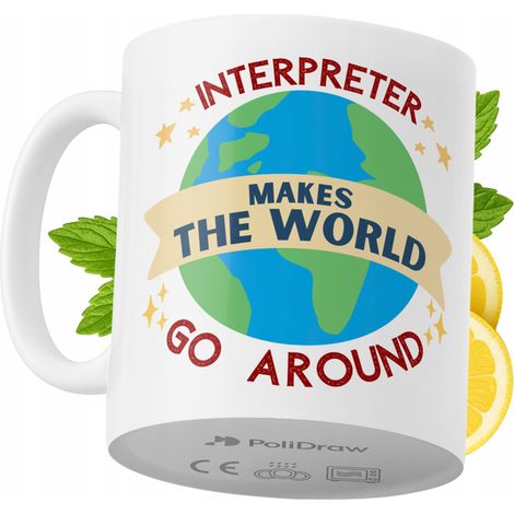 Taza para intérprete. Divertida taza de café o té con diseño gráfico y texto humorístico. Taza ideal para cumpleaños, santos y días festivos. Taza premium para ocasiones especiales en casa, la oficina (1/5)