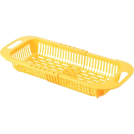 Égouttoir à vaisselle coulissant avec panier d'égouttage, porte-couverts portable pour le rangement et l'organisation de la cuisine (1/5)