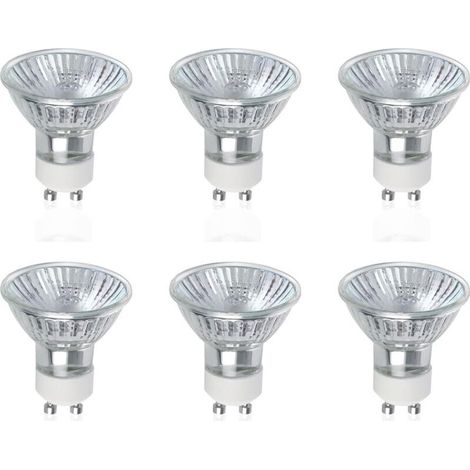 GU10 Ampoules Halogènes, Lot de 6 50W GU10 Spots Halogènes, AC 220V-240V, 700 Lumens, Angle de Faisceau 40°, 2800K Blanc Chaud, Dimmable (1/4)