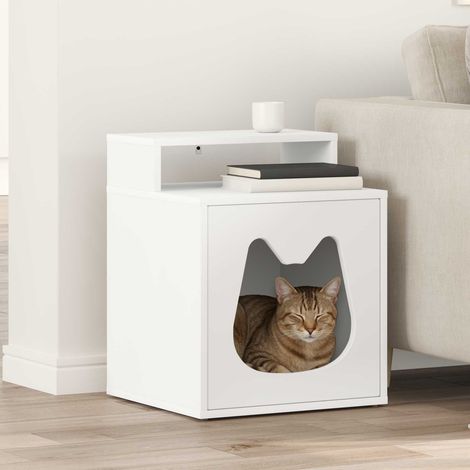 vidaXL Casa per Gatti Bianco 42,5 x 40 x 53,5 cm Legno