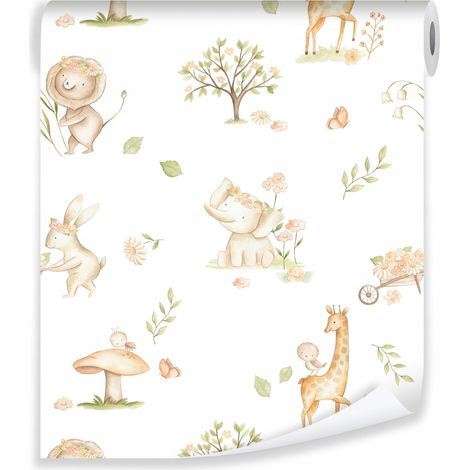 Papier peint pour enfants animaux décoration murale chambre d'enfant – rouleau 0,5 x 10 m intissé Wallarena (1/3)
